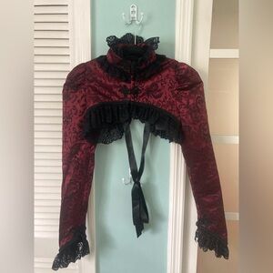 Burgundy Victorian Gothic Cropped Shrug (new with tags)